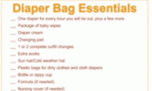 Druckbare Liste der Wickeltaschen-Essentials 